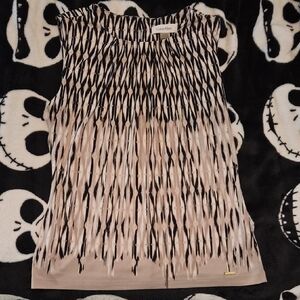 Calvin Klein Women's Black and Tan Geometric Blouse
